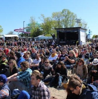 Image of hundred of people at the CBC Music festival (outdoors)